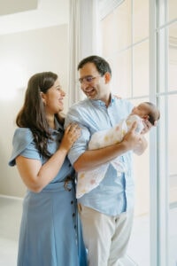 Family photo in the living room.