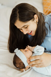Family photo in the living room.