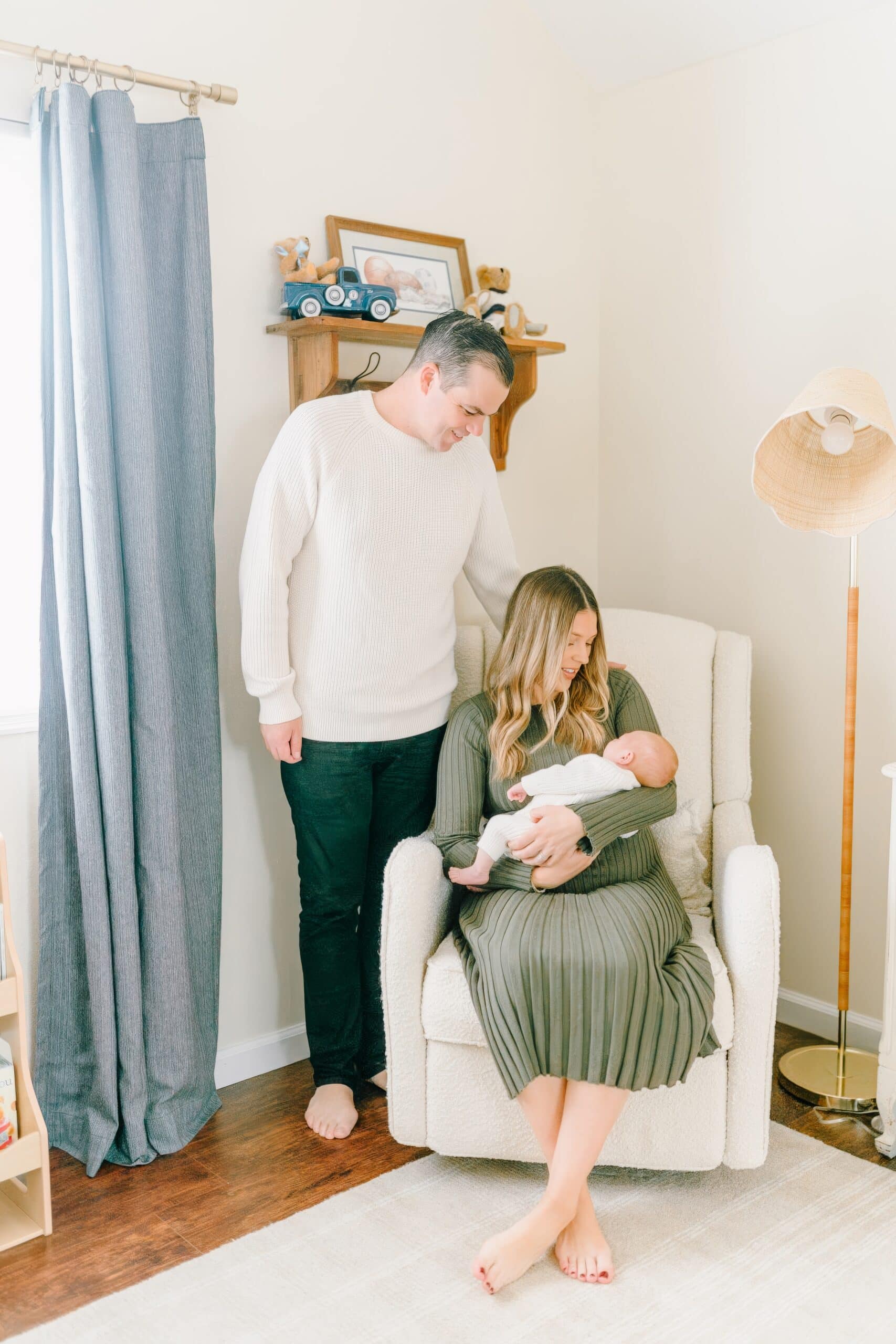 Dublin newborn photographer capturing baby in nursery