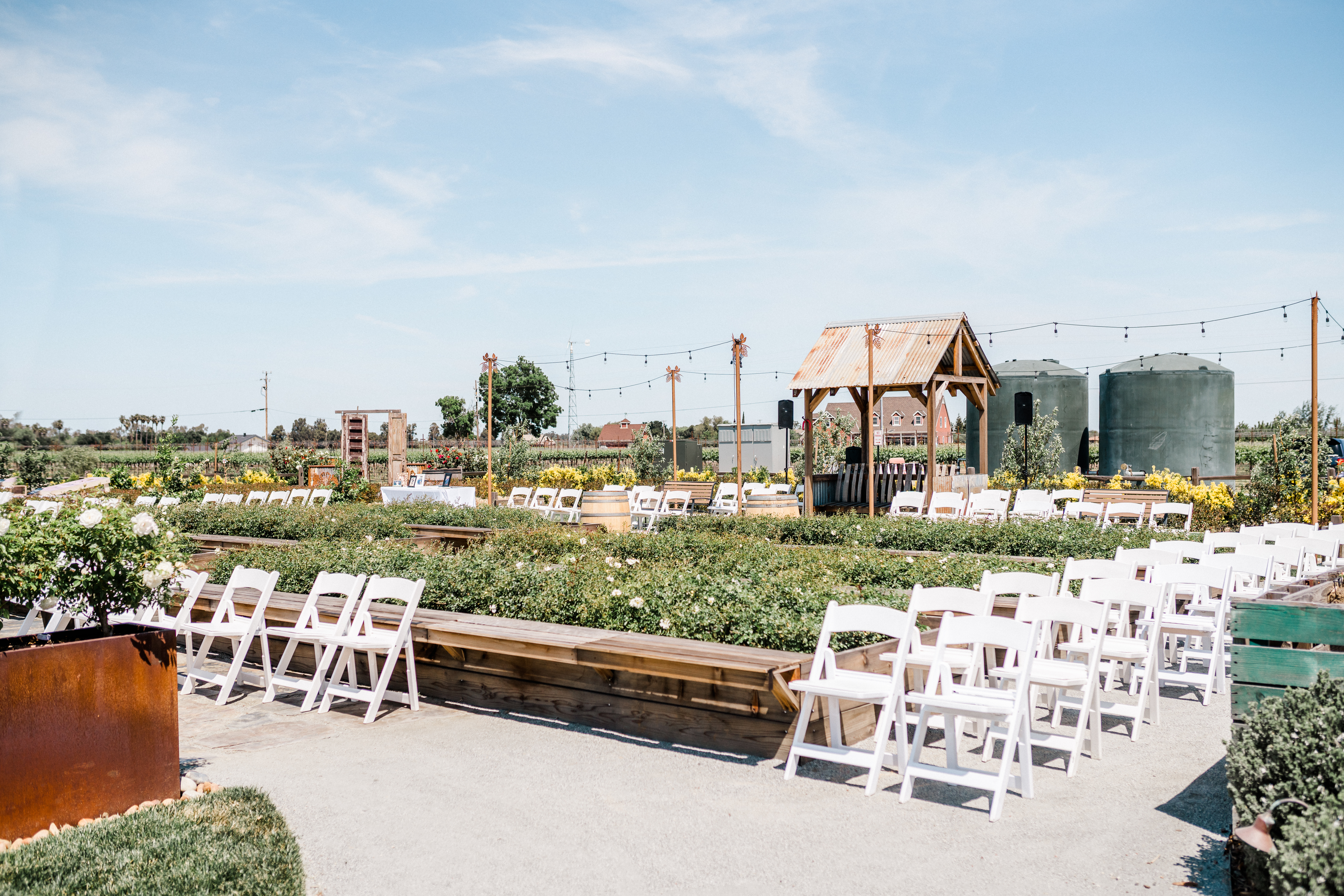 Wedding ceremony photo at Serendipity Cellars a Brentwood Wedding Venue taken by Vanessa Montano Brentwood Wedding Photographer