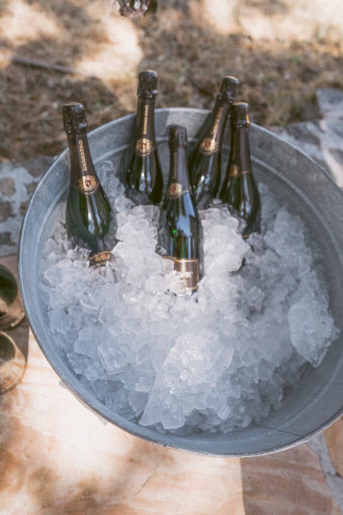 Champagne glasses toasting at Livermore wedding reception by Vanessa Montano Photography