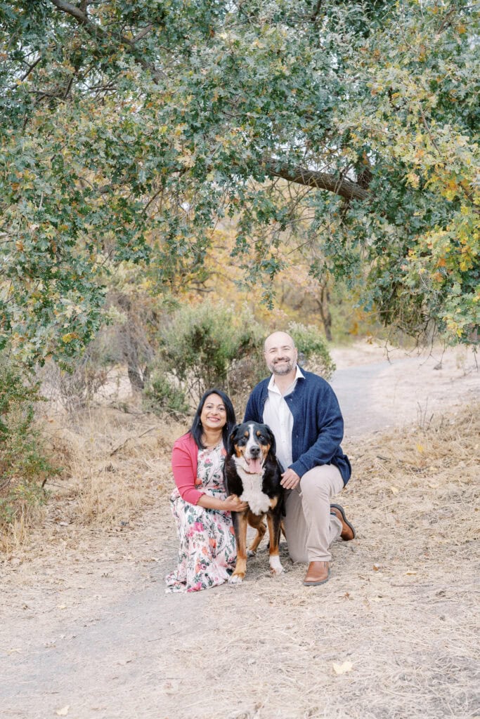 Bodie the Bernese Mountain Dog at Heather Farms in Walnut Creek during a family photoshoot